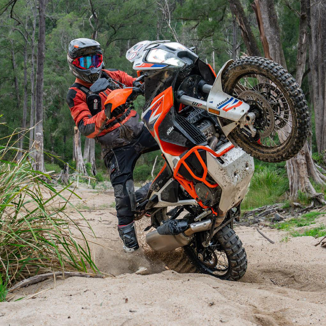 Chris Birch on ADV bike in Leatt kit